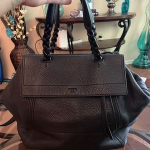 Tory Burch Half Moon Large Leather Satchel